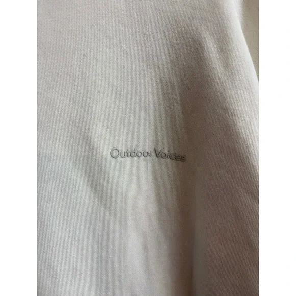 Outdoor Voices Womens Cream Grey Cotton French Terry Crewneck Sweatshirt Medium - Picture 3 of 6